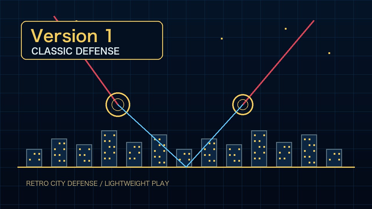 無料GAME Version 1 クラシック版のレトロ防衛アクションゲーム画像