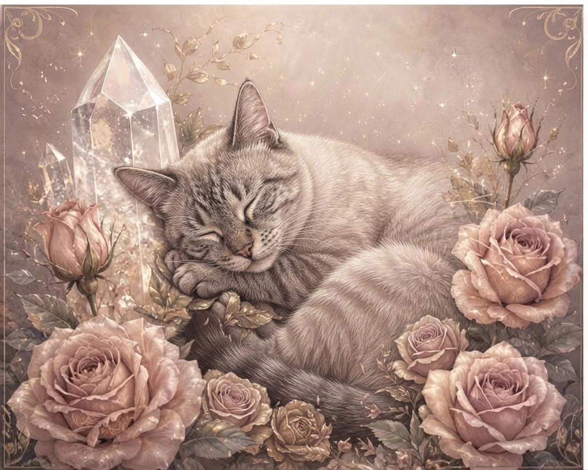 水晶と薔薇のベッドですやすや眠るラムちゃん